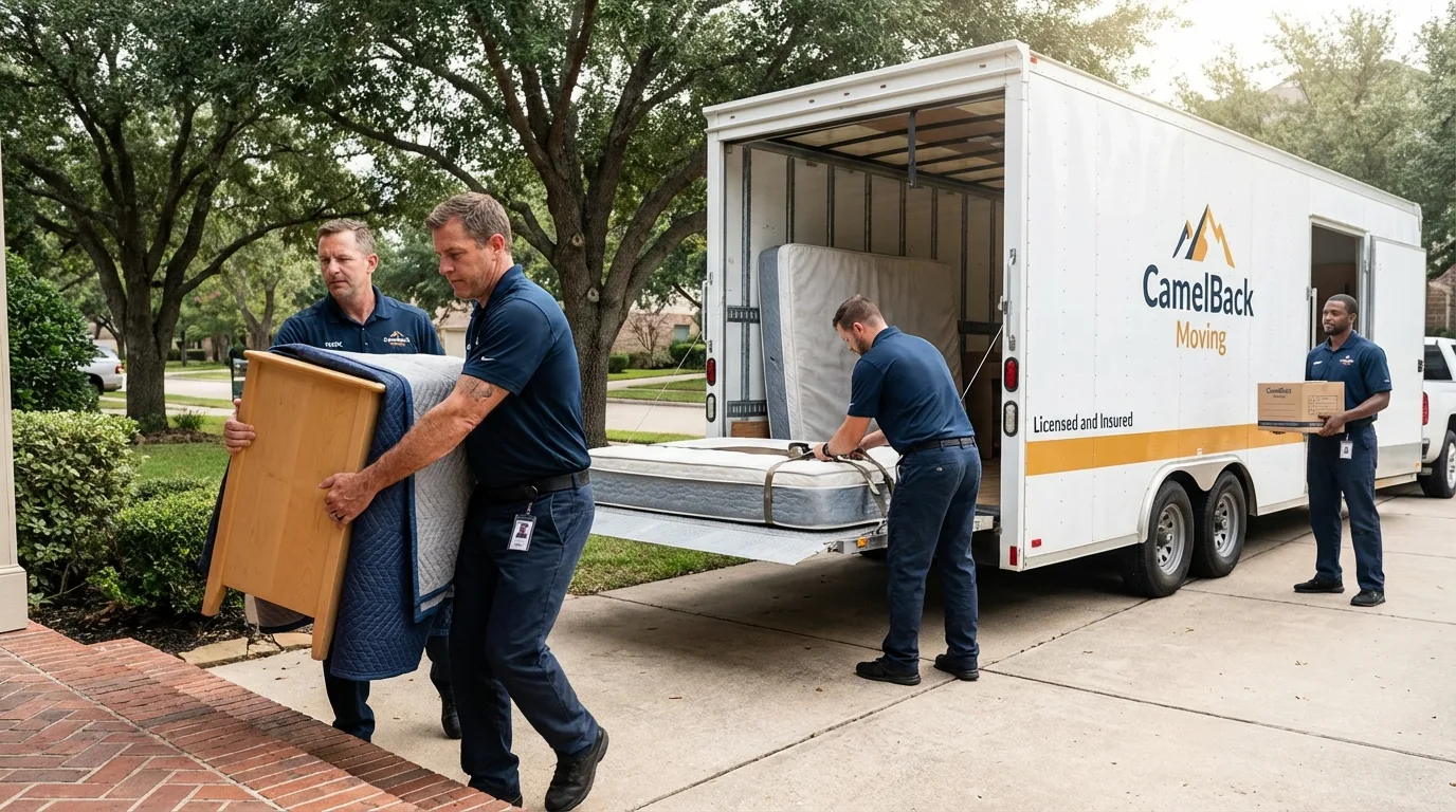 Crew loading residential truck for cross-state move from Englishtown, NJ