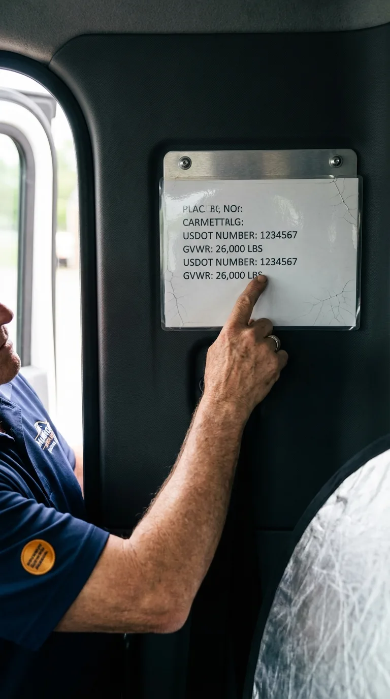 USDOT licensing placard verification in Englishtown